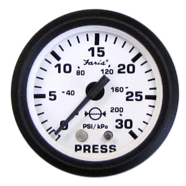Faria Beede Instruments Faria 12903 Euro Water Pressure Gauge Kit (30 PSI) - 2", White 12903 - main